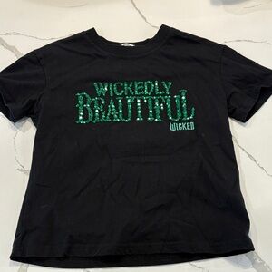 Lola + The Boys Black Tee with Green 'Wickedly Beautiful' Print